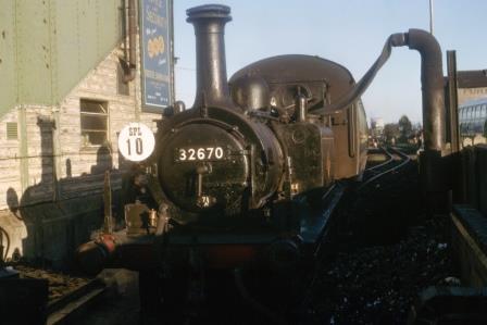 BR(S) Terrier class 32670 at Fratton, Hampshire on Sunday 03 Nov 1963 - J.J. Smith [060913]