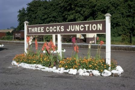 Three Cocks Junction Station Name board, Powys on Friday 31 Aug 1962 - J.J. Smith [060934]