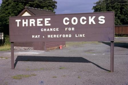 Three Cocks Junction Station Name board, Powys on Friday 31 Aug 1962 - J.J. Smith [060936]
