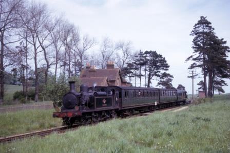 BR(S) O2 class W35 'Freshwater' at Ashey Station, Isle of Wight with the 2.18pm Ryde Pier - Cowes service on Saturday 15 May 1965 - J.J. Smith [060988]