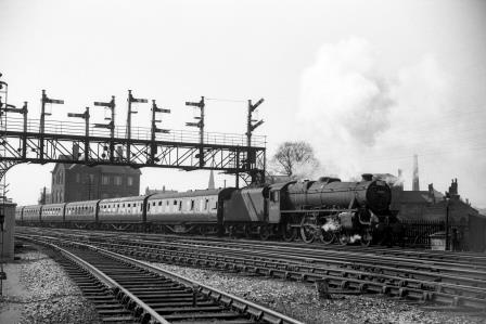 BR(M) 5MT class 44843 at Derby Junction, Derbyshire with a Northbound service circa 22 Apr 1962 - J.H.W. Kent [075093]