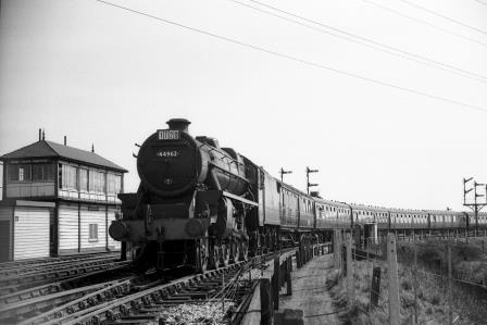 BR(M) 5MT class 44962 at Derby South Junction, Derbyshire with a Southbound Passenger circa 22 Apr 1962 - J.H.W. Kent [075094]