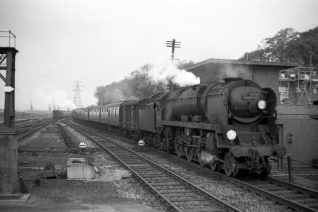 BR(S) West Country class 34095 'Brentor' at Southampton Central, Hampshire with a Bournemouth - Waterloo service circa May 1962 - J.H.W. Kent [075108]