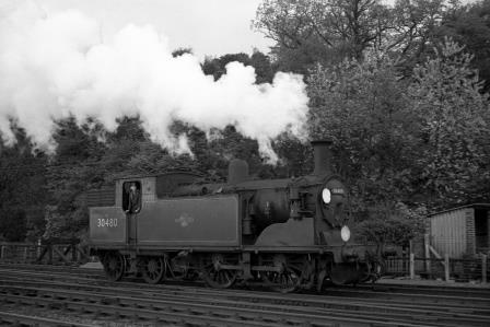 BR(S) M7 class 30480 at Southampton Central, Hampshire Light Engine circa May 1962 - J.H.W. Kent [075113]
