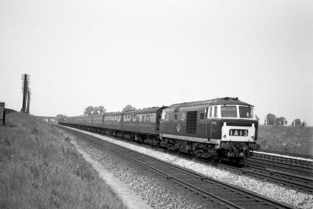 BR(W) Class Hymek D7031 at Iver, Buckinghamshire with the 6.25am Swansea - Paddington service on Saturday 02 Jun 1962 - J.H.W. Kent [075162]