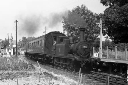 BR(S) Terrier class 32650 at Langston Station, Hampshire with a Havant - Hayling Island service on Sunday 08 Jul 1962 - J.H.W. Kent [075250]