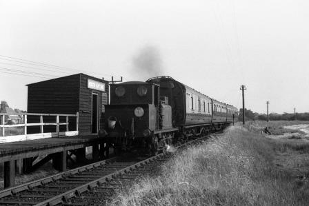 BR(S) Terrier class 32650 at North Hayling Station, Hampshire with a Hayling Island - Havant service on Sunday 08 Jul 1962 - J.H.W. Kent [075254]