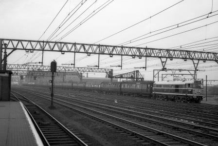 BR(E) Class 30 D5698 at Stratford Station, Greater London with a down Passenger stock service on Sunday 21 Oct 1962 - J.H.W. Kent [079099]