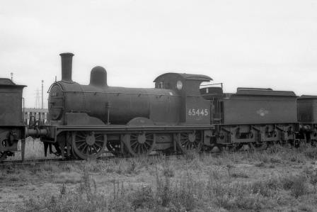 BR(E) J15 class 65445 at Stratford Shed, Greater London circa 21 Oct 1962 - J.H.W. Kent [079111]
