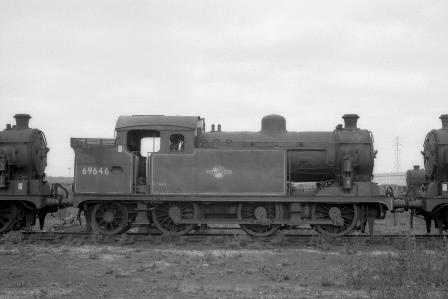 BR(E) N7 class 69646 at Stratford Shed, Greater London circa 21 Oct 1962 - J.H.W. Kent [079125]