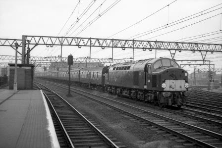 BR(E) Class 40 D207 at Stratford Station, Greater London with a down Passenger Service on Sunday 21 Oct 1962 - J.H.W. Kent [079143]
