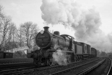 BR(S) K class 32343 at Preston Park Pullman Car Works, Brighton, West Sussex with an up Goods service circa Nov 1962 - J.H.W. Kent [079183]