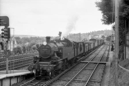 BR(M) 2MT class 41303 at Preston Park Station, West Sussex with an up Goods service on Monday 12 Aug 1963 - J.H.W. Kent [079268]