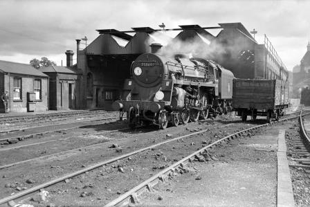 BR Std 4MT class 75069 at Tunbridge Wells West Shed, East Sussex on Tuesday 16 Aug 1960 - J. Scrace [083423]