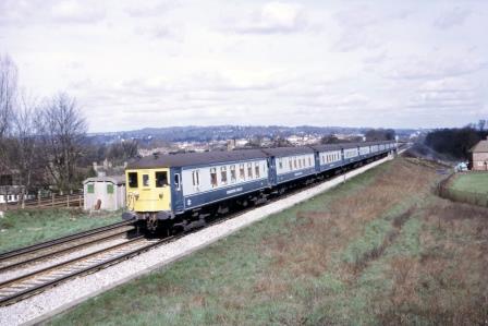 BR(S) Class 5-BEL 3051 at Salfords, West Sussex with the "Brighton Belle" on Easter Monday 03 Apr 1972 - J. Scrace [084066]