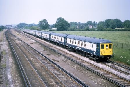 BR(S) Class 5-BEL 3053 at Horley, Surrey with the "Brighton Belle" on Saturday 14 Jun 1969 - J. Scrace [084078]