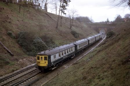 BR(S) Class 5-BEL 3053 at Witley, Surrey with the "RCTS Brighton Belle Commemorative" Rail Tour on Saturday 08 Apr 1972 - J. Scrace [084153]