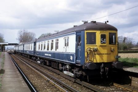 BR(S) Class 5-BEL 3053 at Bosham, West Sussex with the "RCTS Brighton Belle Commemorative" Rail Tour on Saturday 08 Apr 1972 - J. Scrace [084188]