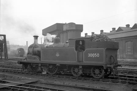 BR(S) M7 class 30050 at Brighton Shed, East Sussex on Saturday 15 Mar 1952 - J.H.W. Kent [090033]