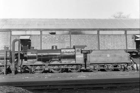BR(S) Q class 30543 at Eastleigh Shed, Hampshire on Saturday 22 Mar 1952 - J.H.W. Kent [090082]