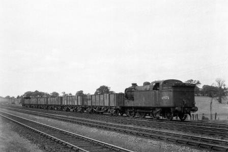 BR(E) N2 class 69576 north of Potters Bar, Hertfordshire with an up Goods service on Saturday 12 Jul 1952 - J.H.W. Kent [090325]