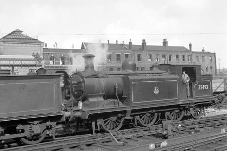 BR(S) E4 class 32493 at Brighton Shed, East Sussex on Sunday 10 Aug 1952 - J.H.W. Kent [090417]