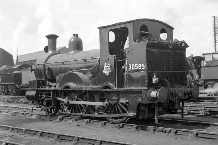 BR(S) Well Tank class 30585 at Salisbury Shed, Wiltshire on Thursday 21 Aug 1952 - J.H.W. Kent [090489]