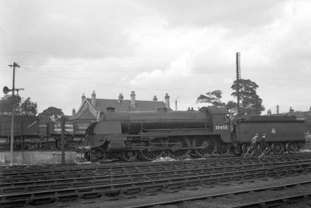 BR(S) King Arthur class 30450 'Sir Kay' at Salisbury Shed, Wiltshire on Thursday 21 Aug 1952 - J.H.W. Kent [090498]