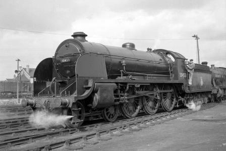 BR(S) King Arthur class 30453 'King Arthur' at Salisbury Shed, Wiltshire on Thursday 21 Aug 1952 - J.H.W. Kent [090499]