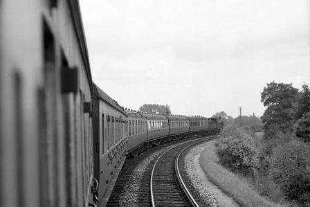 BR(S) T9 class 30304 near Tunnel Junction, Salisbury, Wiltshire with a Salisbury - Portsmouth service on Thursday 21 Aug 1952 - J.H.W. Kent [090502]
