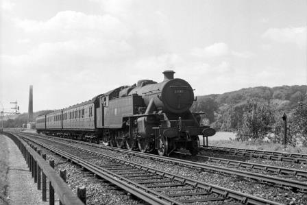 BR(M) 4P class 42082 at Falmer, East Sussex with a Brighton - Tonbridge service on Friday 22 Aug 1952 - J.H.W. Kent [090507]