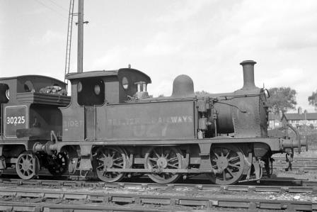 BR(S) P class 31027 at Eastleigh Shed, Hampshire on Wednesday 27 Aug 1952 - J.H.W. Kent [090553]