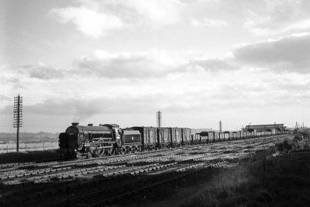 BR(S) Schools class 30920 'Rugby' at Stoneham Sidings, Hampshire with a Northbound Goods on Wednesday 27 Aug 1952 - J.H.W. Kent [090560]
