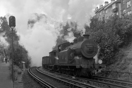 BR(S) E5X class 32401 at Cliftonville Spur, Preston Park, East Sussex with an up Goods service on Wednesday 24 Sep 1952 - J.H.W. Kent [090621]
