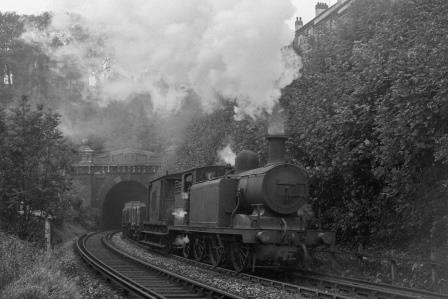 BR(S) E4 class 32492 at Cliftonville Spur, Preston Park, East Sussex with an up Goods service on Thursday 02 Oct 1952 - J.H.W. Kent [090631]