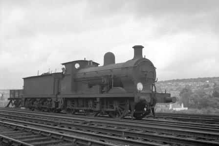 BR(S) C class 31683 passing Preston Park Pullman Car Works, East Sussex with a down Light Engine service on Monday 06 Oct 1952 - J.H.W. Kent [090647]