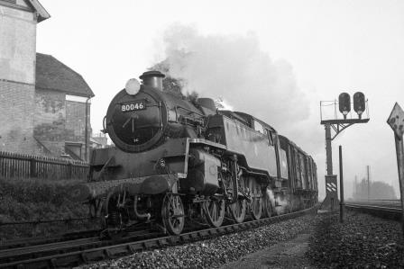 BR Std 4MT class 80046 at Cliftonville Spur, Preston Park, East Sussex with a down Vans service in Oct 1952 - J.H.W. Kent [090650]