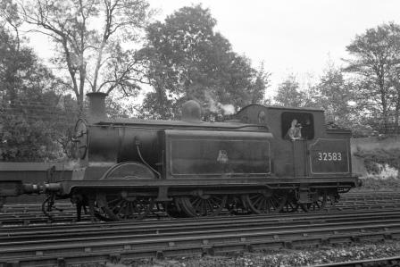 BR(S) E5 class 32583 passing Preston Park Pullman Car Works, East Sussex with a down Goods service in Oct 1952 - J.H.W. Kent [090651]