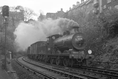 BR(S) C2X class 32534 at Cliftonville Spur, Preston Park, East Sussex with an up Goods service on Wednesday 22 Oct 1952 - J.H.W. Kent [090690]