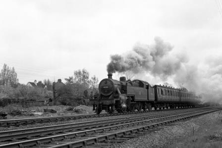 BR(M) 4P class 42300 near Radlett, Hertfordshire with a down Passenger Service on Saturday 02 May 1953 - J.H.W. Kent [090755]