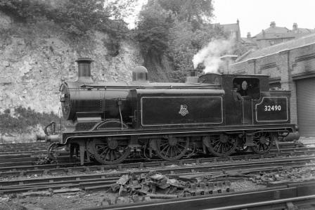 BR(S) E4 class 32490 at Preston Park Pullman Car Works, Brighton, East Sussex Light Engine on Friday 15 May 1953 - J.H.W. Kent [090810]