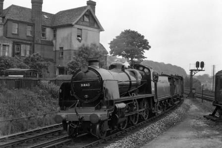 BR(S) N class 31842 at Cliftonville Spur, Preston Park, East Sussex with a down Goods service on Wednesday 27 May 1953 - J.H.W. Kent [090825]