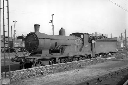 BR(S) T9 class 30718 at Nine Elms Shed, Greater London on Saturday 14 Apr 1951 - J.H.W. Kent [091243]