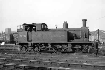 BR(S) O2 class 30221 at Nine Elms Shed, Greater London on Saturday 14 Apr 1951 - J.H.W. Kent [091246]