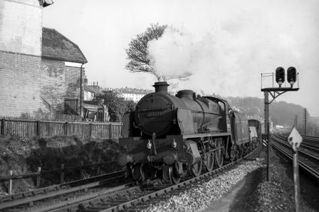 BR(S) U1 class 31907 at Cliftonville Spur, Preston Park, East Sussex with a down Goods service on Thursday 26 Apr 1951 - J.H.W. Kent [091284]