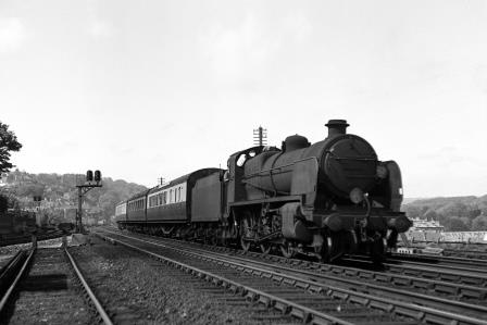 BR(S) N class 31411 passing Preston Park Pullman Car Works, East Sussex with a Birkenhead - Brighton service on Monday 21 May 1951 - J.H.W. Kent [091358]