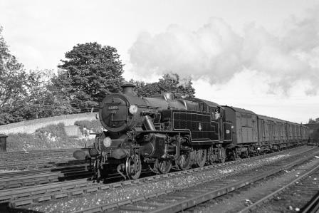 BR(M) 4P class 42089 passing Preston Park Pullman Car Works, East Sussex with an up Vans service on Tuesday 22 May 1951 - J.H.W. Kent [091359]