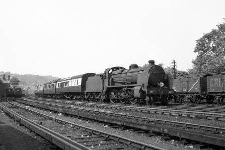 BR(S) N class '31812' passing Preston Park Pullman Car Works, East Sussex with a Birkenhead - Brighton service on Wednesday 06 Jun 1951 - J.H.W. Kent [091391]