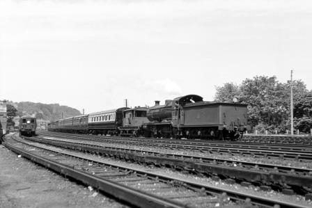BR(S) K class 32342 passing Preston Park Pullman Car Works, East Sussex with a down Empty Stock service on Friday 08 Jun 1951 - J.H.W. Kent [091395]