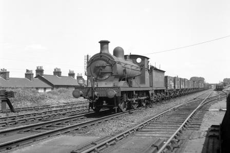 BR(S) C class 31593 approaching Tonbridge, Kent with an up Goods service on Saturday 16 Jun 1951 - J.H.W. Kent [091414]